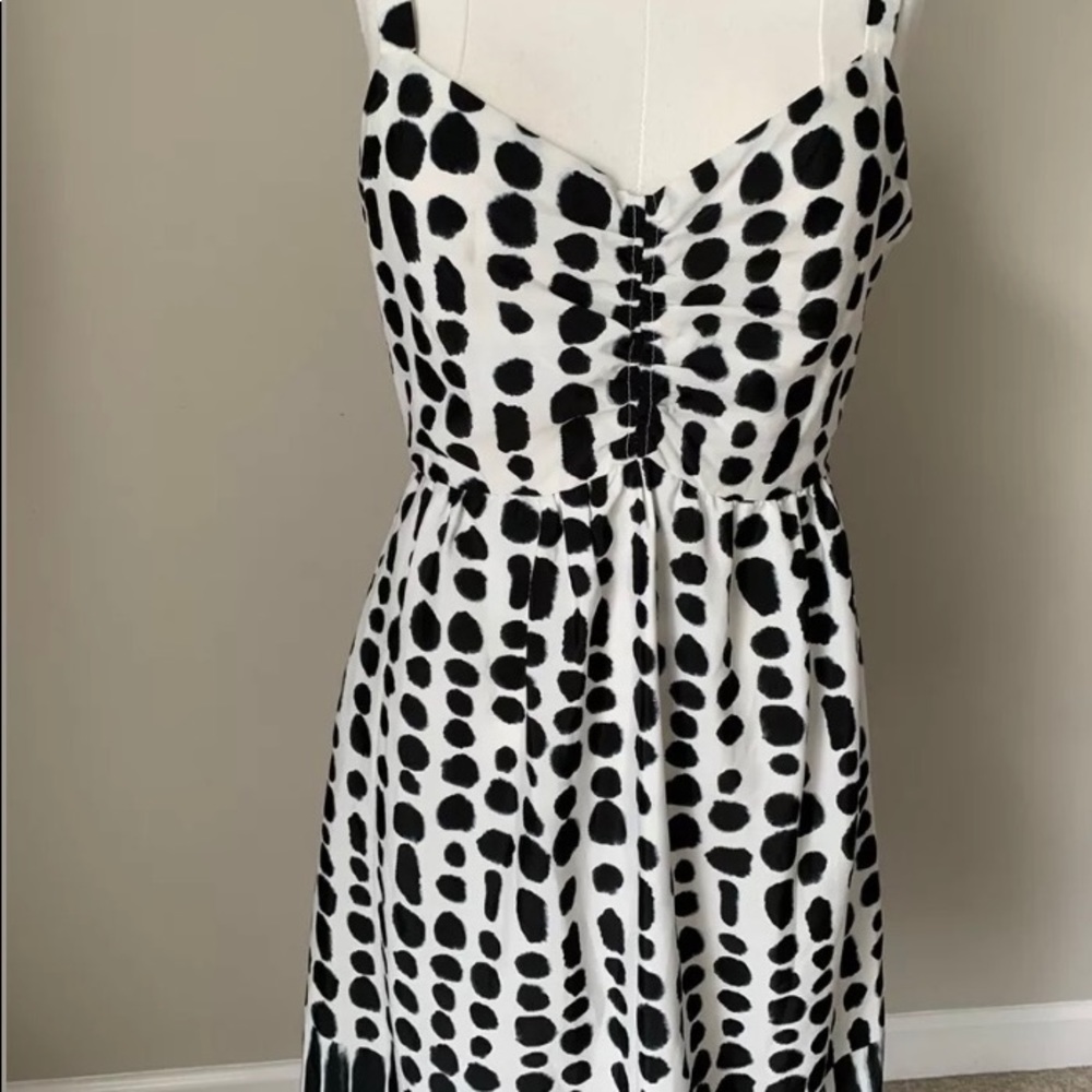 Women MELLO DAY White Black Polka Dot Dress large